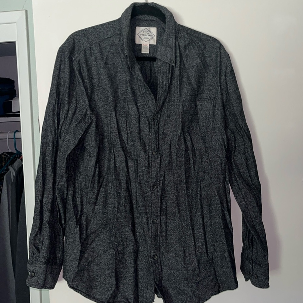 Lack/gray button down